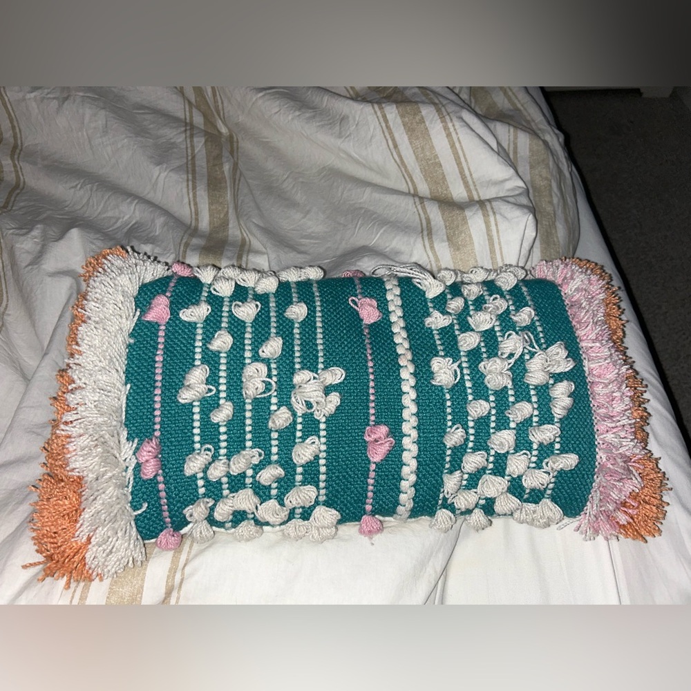 Opalhouse Teal and Pink Textured Pillow